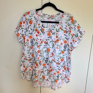 Joie Floral Citrus Print Top